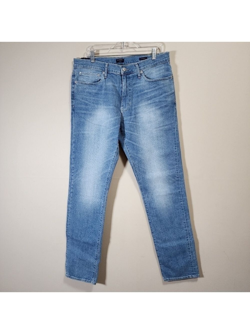 J crew straight leg high waisted stretched jeans color light blue size W34